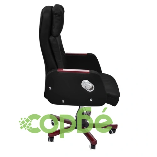 Офис стол реклайнер, изкуствена кожа, черен, висококачествен ➤ топ цена ➤ sorbe.bg