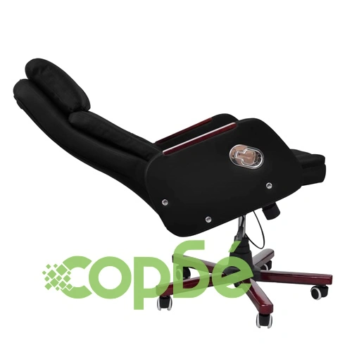 Офис стол реклайнер, изкуствена кожа, черен, висококачествен ➤ топ цена ➤ sorbe.bg