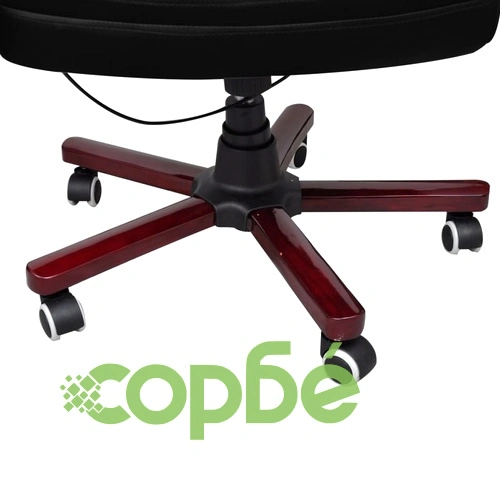 Офис стол реклайнер, изкуствена кожа, черен, висококачествен ➤ топ цена ➤ sorbe.bg