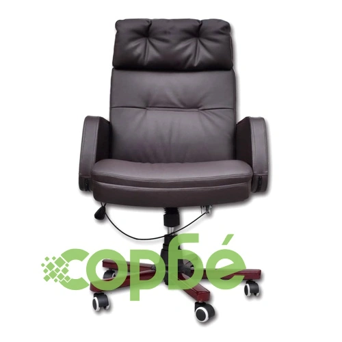 Офис стол реклайнер, изкуствена кожа, кафяв ➤ топ цена ➤ sorbe.bg