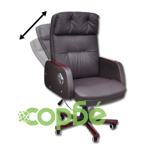 Офис стол реклайнер, изкуствена кожа, кафяв ➤ топ цена ➤ sorbe.bg