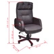 Офис стол реклайнер, изкуствена кожа, кафяв