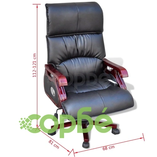 Висококачествен кожен стол с 9 функции за масаж, регулируем, черен ➤ топ цена ➤ sorbe.bg