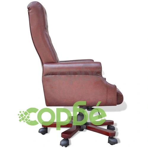 Офис стол от изкуствена кожа, регулируем, въртящ се, кафяв ➤ топ цена ➤ sorbe.bg