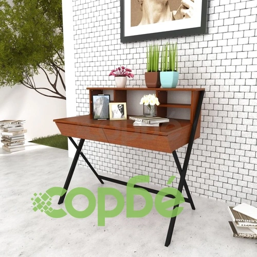 Кафяво работно бюро за компютър с 2 чекмеджета  ➤ топ цена ➤ sorbe.bg