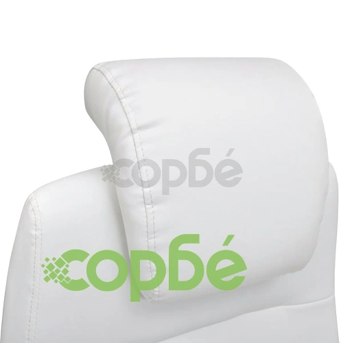 Бял въртящ се стол от изкуствена кожа, регулируем ➤ топ цена ➤ sorbe.bg