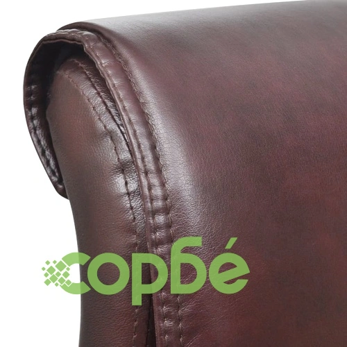 Офис стол с регулируема опора за крака, изкуствена кожа, кафяв  ➤ топ цена ➤ sorbe.bg