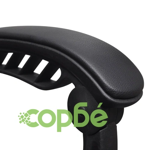 Офис стол с регулируема опора за крака, изкуствена кожа, черен ➤ топ цена ➤ sorbe.bg