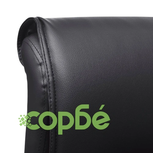 Офис стол с регулируема опора за крака, изкуствена кожа, черен ➤ топ цена ➤ sorbe.bg