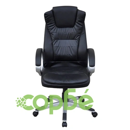 Офис стол от изкуствена кожа, черен ➤ топ цена ➤ sorbe.bg