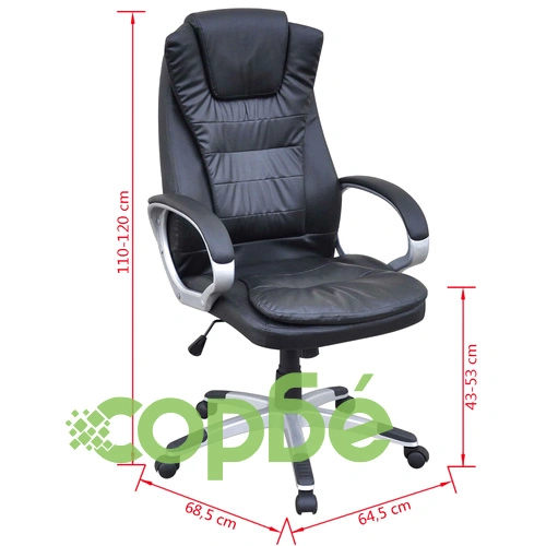 Офис стол от изкуствена кожа, черен ➤ топ цена ➤ sorbe.bg