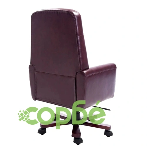 Офис стол Честърфийлд, кафяв, изкуствена кожа  ➤ топ цена ➤ sorbe.bg