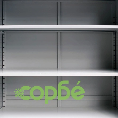 Офис шкаф с 2 врати, сив, 140 см, стомана ➤ топ цена ➤ sorbe.bg