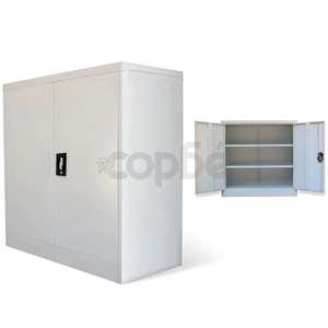 Офис шкаф с 2 врати, сив, 90 см, стомана