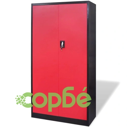 Метален шкаф за инструменти, 180 см, черно-червен ➤ топ цена ➤ sorbe.bg