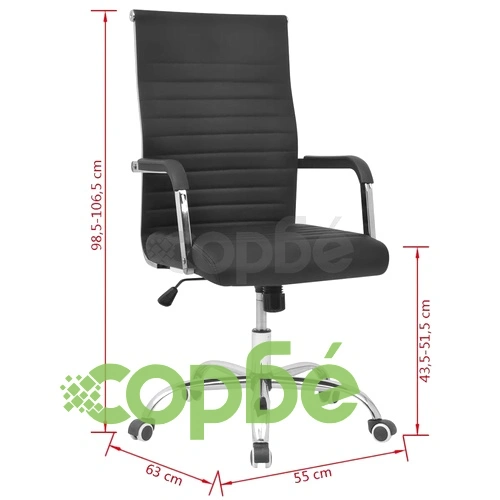 vidalXL офис стол от изкуствена кожа 55 х 63 см, черен цвят ➤ топ цена ➤ sorbe.bg