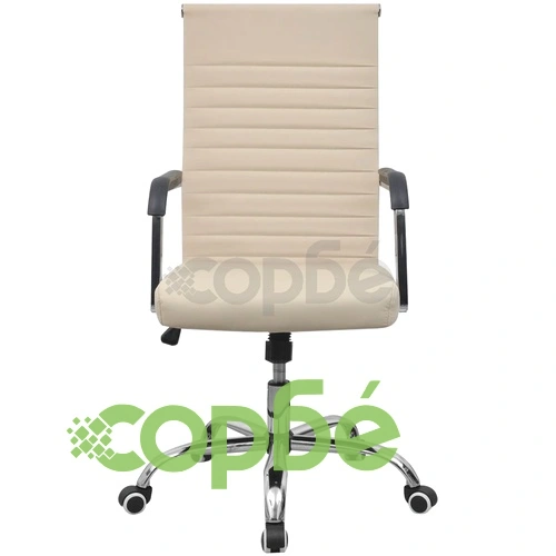 vidalXL офис стол, изкуствена кожа, 55 x 63 см, кремав ➤ топ цена ➤ sorbe.bg