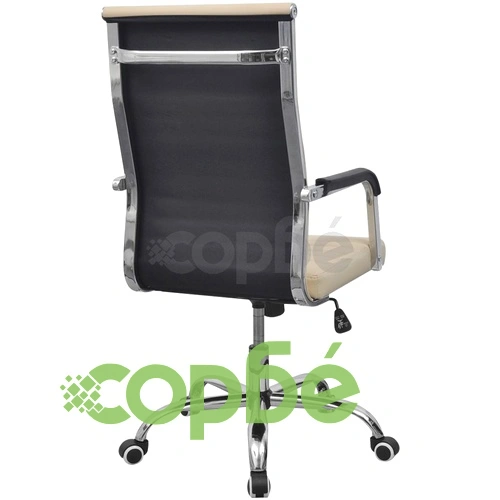 vidalXL офис стол, изкуствена кожа, 55 x 63 см, кремав ➤ топ цена ➤ sorbe.bg