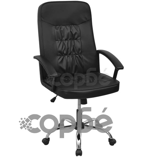 vidalXL офис стол, изкуствена кожа, 67 x 70 см, черен ➤ топ цена ➤ sorbe.bg