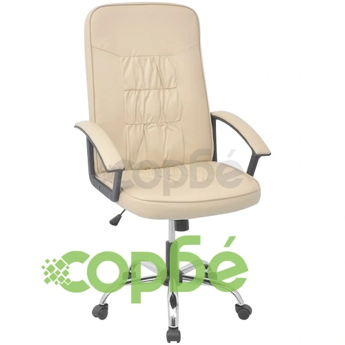 Офис стол, изкуствена кожа, 67 х 70 см, кремав ➤ топ цена ➤ sorbe.bg