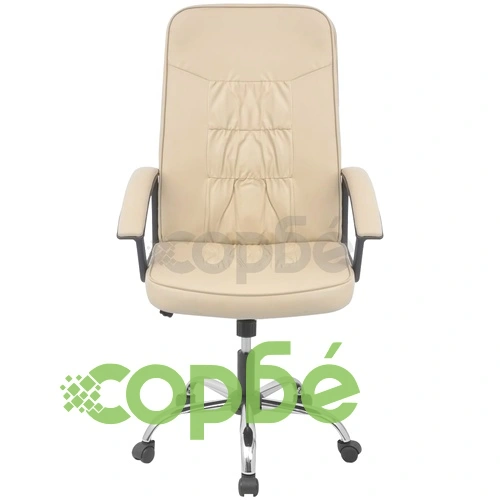 Офис стол, изкуствена кожа, 67 х 70 см, кремав ➤ топ цена ➤ sorbe.bg