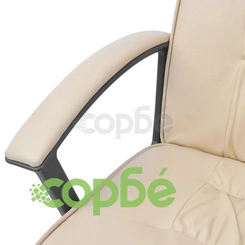 Офис стол, изкуствена кожа, 67 х 70 см, кремав ➤ топ цена ➤ sorbe.bg