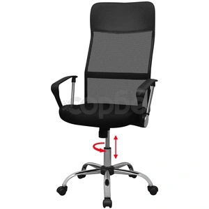 vidalXL офис стол от полу PU 61,5 х 60 см, черен цвят