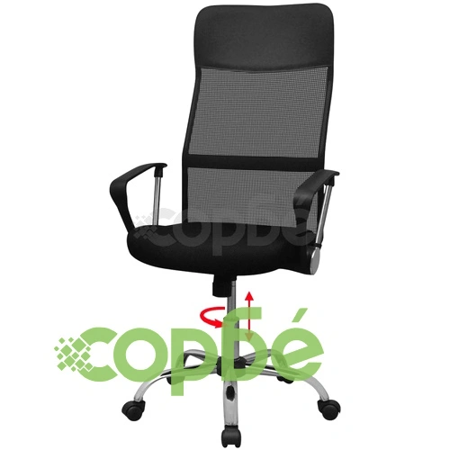 vidalXL офис стол от полу PU 61,5 х 60 см, черен цвят ➤ топ цена ➤ sorbe.bg