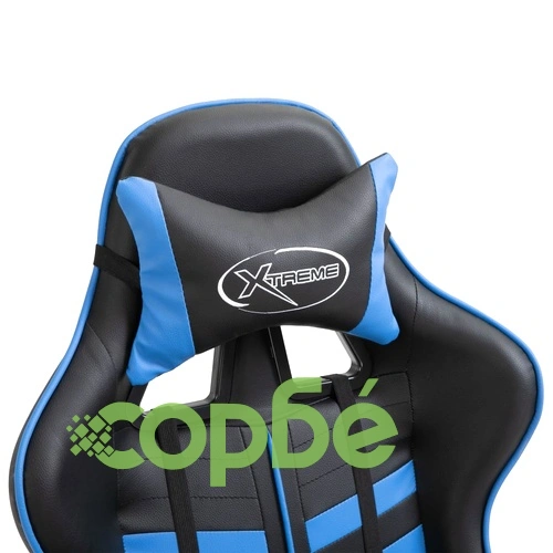 Геймърски стол, синьо, изкуствена кожа ➤ топ цена ➤ sorbe.bg