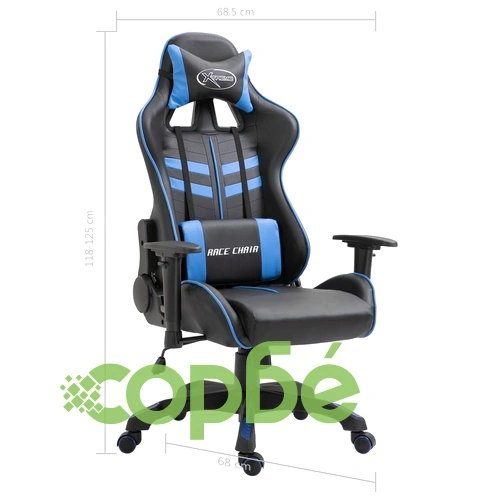 Геймърски стол, синьо, изкуствена кожа ➤ топ цена ➤ sorbe.bg