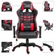 Геймърски стол, червено, изкуствена кожа