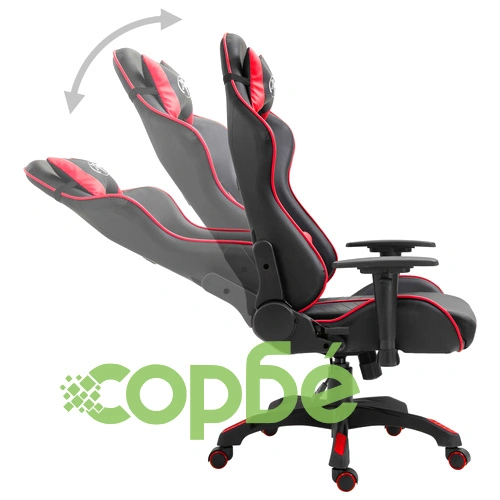 Геймърски стол, червено, изкуствена кожа ➤ топ цена ➤ sorbe.bg