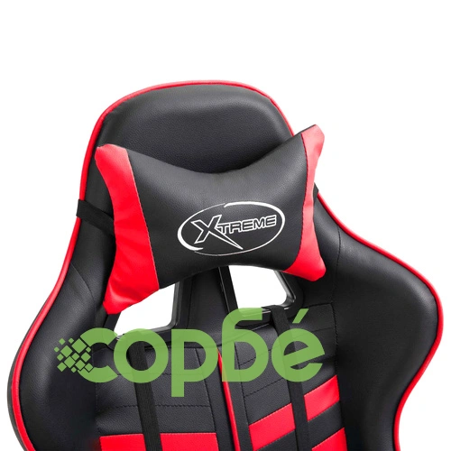 Геймърски стол, червено, изкуствена кожа ➤ топ цена ➤ sorbe.bg