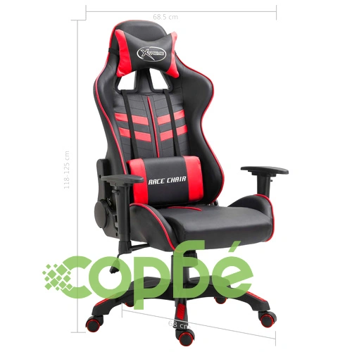 Геймърски стол, червено, изкуствена кожа ➤ топ цена ➤ sorbe.bg