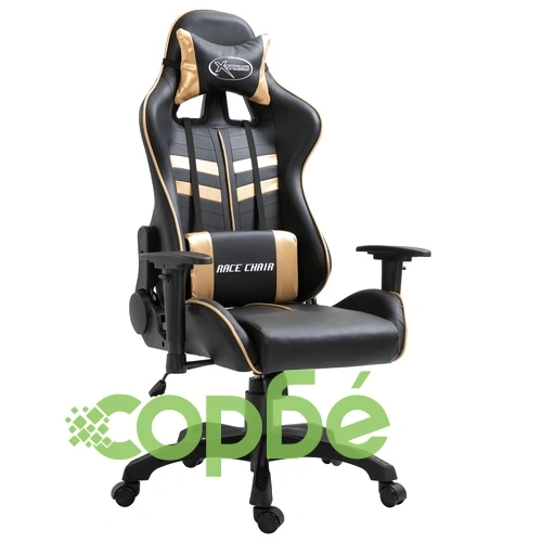 Геймърски стол, златисто, изкуствена кожа ➤ топ цена ➤ sorbe.bg