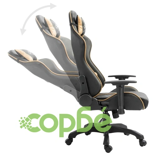 Геймърски стол, златисто, изкуствена кожа ➤ топ цена ➤ sorbe.bg