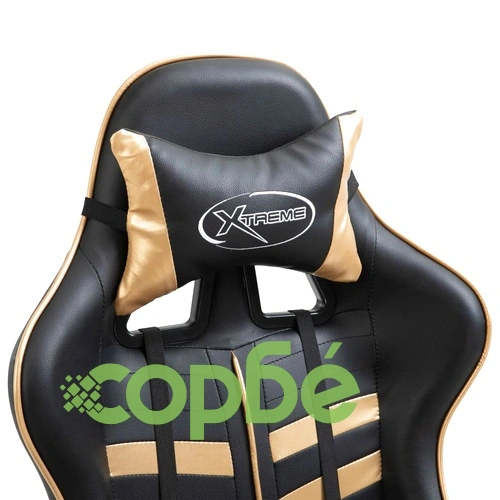 Геймърски стол, златисто, изкуствена кожа ➤ топ цена ➤ sorbe.bg