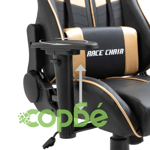 Геймърски стол, златисто, изкуствена кожа ➤ топ цена ➤ sorbe.bg