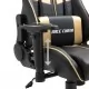 Геймърски стол, златисто, изкуствена кожа