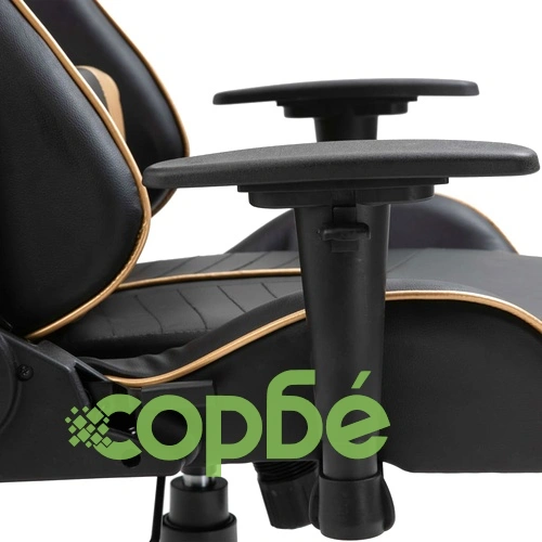 Геймърски стол, златисто, изкуствена кожа ➤ топ цена ➤ sorbe.bg