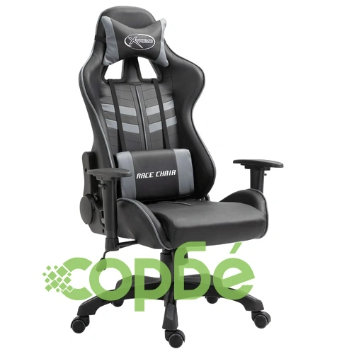 Геймърски стол, сиво, изкуствена кожа ➤ топ цена ➤ sorbe.bg