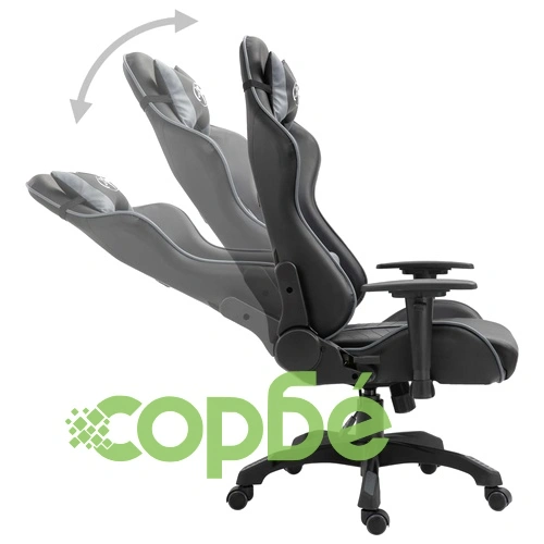 Геймърски стол, сиво, изкуствена кожа ➤ топ цена ➤ sorbe.bg