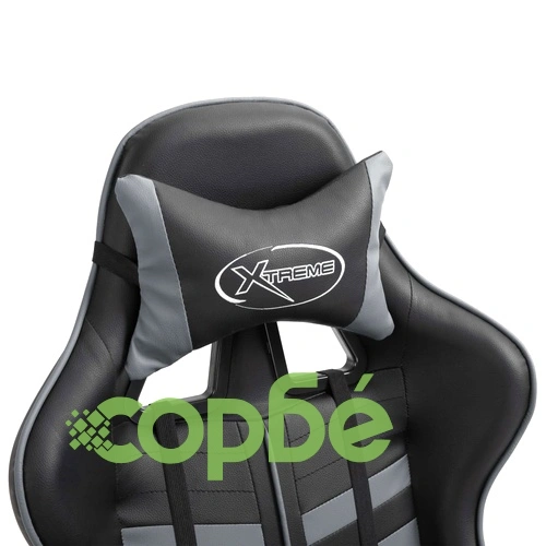 Геймърски стол, сиво, изкуствена кожа ➤ топ цена ➤ sorbe.bg