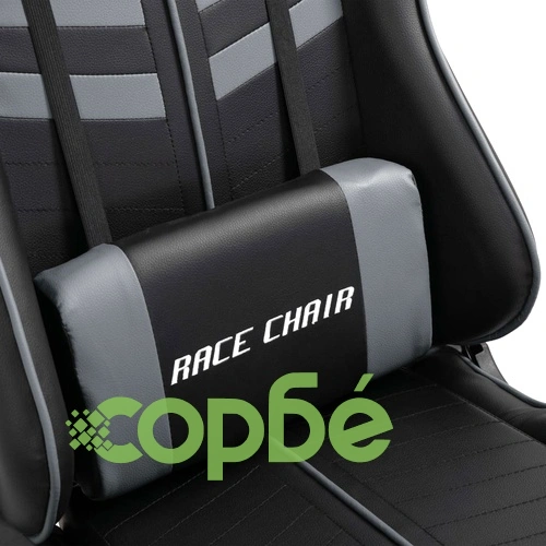 Геймърски стол, сиво, изкуствена кожа ➤ топ цена ➤ sorbe.bg