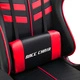 Геймърски стол с подложка за крака, червено, изкуствена кожа