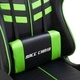 Геймърски стол с подложка за крака, зелено, изкуствена кожа