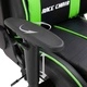 Геймърски стол с подложка за крака, зелено, изкуствена кожа