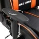 Геймърски стол с подложка за крака, оранжево, изкуствена кожа