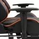 Геймърски стол с подложка за крака, оранжево, изкуствена кожа