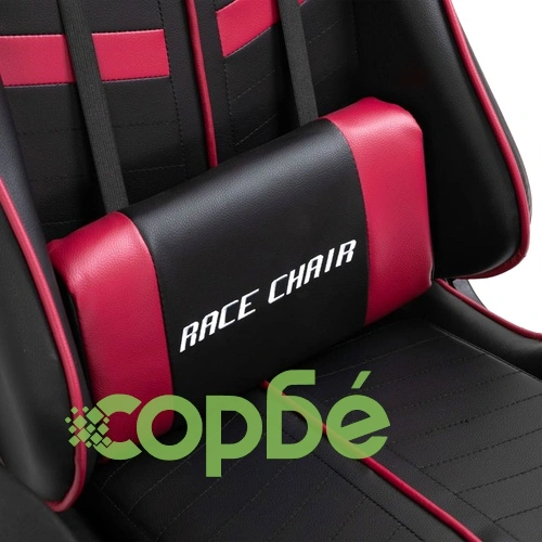 Геймърски стол с подложка за крака виненочервен изкуствена кожа ➤ топ цена ➤ sorbe.bg